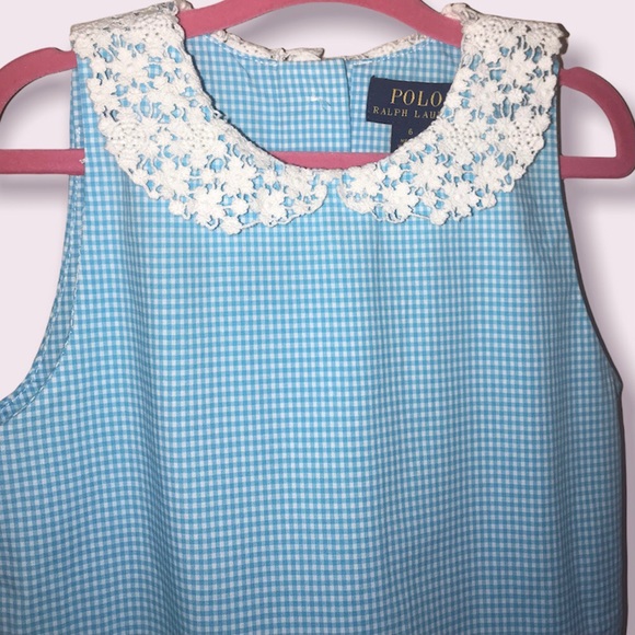 Sz 6 Polo Ralph Lauren Dress blue gingham - Picture 3 of 5